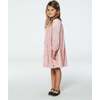 Long Sleeve Velvet Dress With Frills, Light Pink - Dresses - 2