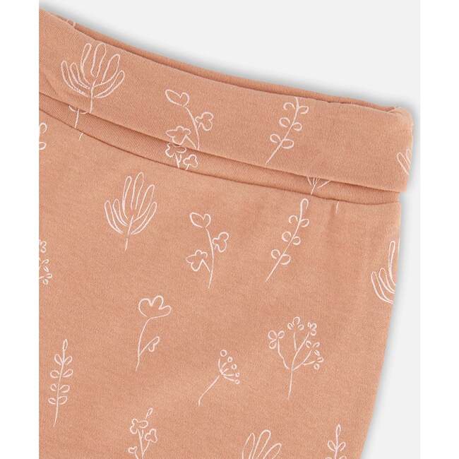 Flowers Print Organic Cotton Evolutive Pant, Cinnamon - Pants - 4