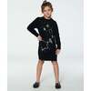 Knit Sequins Round Neck Long Sleeve Dress With, Black - Dresses - 2