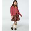 Knit V-Neck Long Sleeve 3-Buttoned Cardigan, Magenta - Cardigans - 2