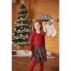 Long Sleeve Dress With Glittering Tulle Skirt, Red Plaid - Dresses - 2