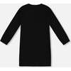 Knit Sequins Round Neck Long Sleeve Dress With, Black - Dresses - 3