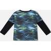 Layered Long Sleeve T-Shirt, Blue Boreal Aurora - T-Shirts - 3