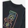 Long Sleeve Graphic Print Long Sleeve T-Shirt, Black - T-Shirts - 4