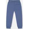 Fleece Cuffed Ankle Drawstring Sweatpants, Blue - Sweatpants - 3