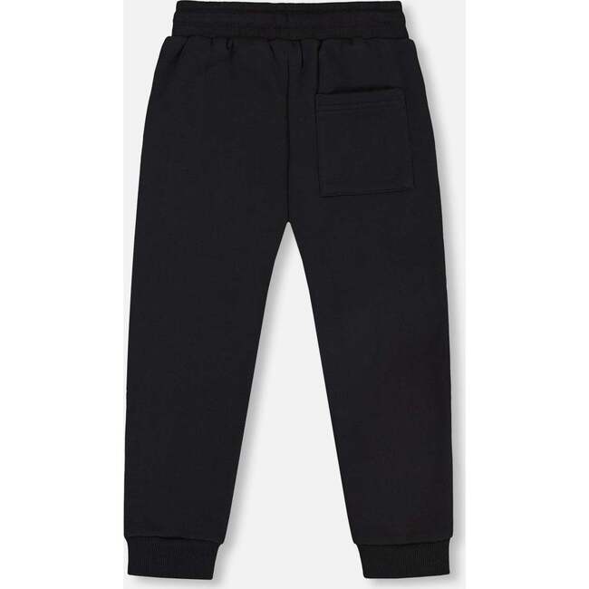 Fleece Cuffed Ankle Drawstring Sweatpants, Black - Sweatpants - 4