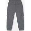 Fleece Sweatpants With Cargo Pockets, Dark Gray - Sweatpants - 3