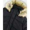 Faux Fur Hooded Puffy Long Coat, Black - Jackets - 4