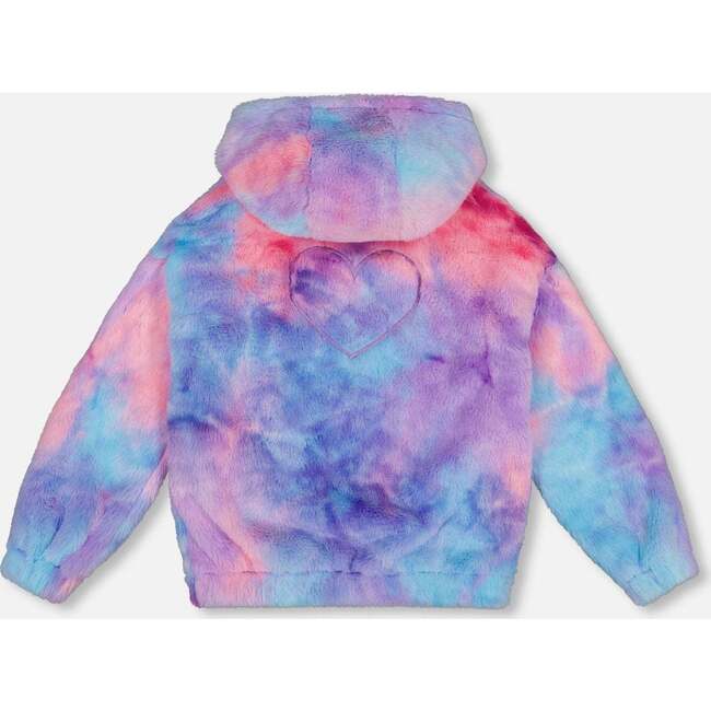 Faux Fur Hooded Cardigan, Multicolor - Jackets - 3