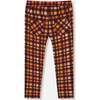 Milano Plaid Pocket Treggings, Magenta & Brown - Leggings - 3