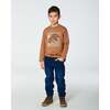 Long-Sleeve Graphic Print Long Sleeve T-Shirt, Caramel - T-Shirts - 3