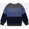 Color-Block Ribbed Hem Sweater, Blue Gradient - Sweaters - 2