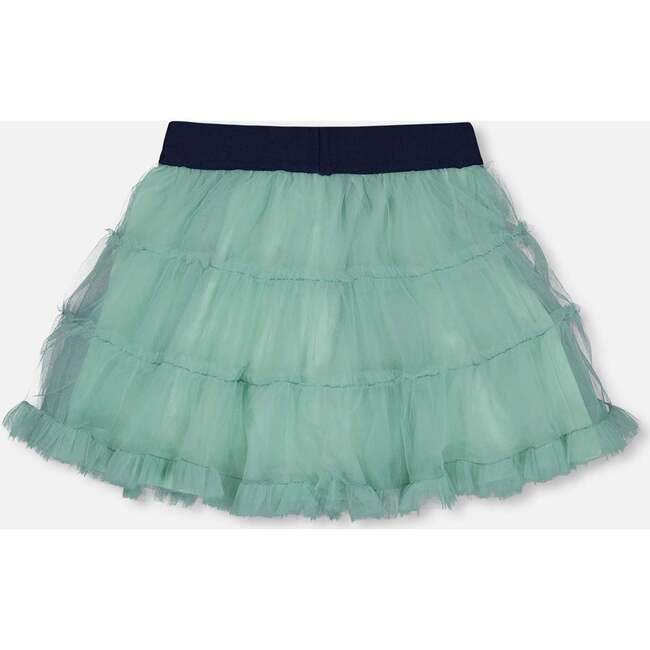 Mesh Tired Frilled Mini Skirt, Turquoise - Skirts - 4