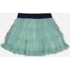 Mesh Tired Frilled Mini Skirt, Turquoise - Skirts - 4