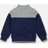 Color-Block Quilt Half-Zip Top, Blue & Gray - Sweatshirts - 3