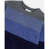 Color-Block Ribbed Hem Sweater, Blue Gradient - Sweaters - 3