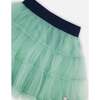 Mesh Tired Frilled Mini Skirt, Turquoise - Skirts - 5