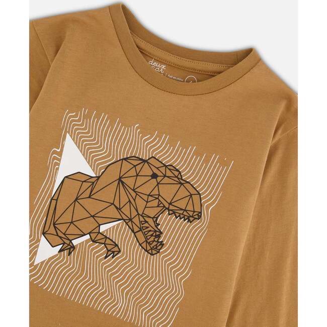 Long-Sleeve Graphic Print Long Sleeve T-Shirt, Caramel - T-Shirts - 5