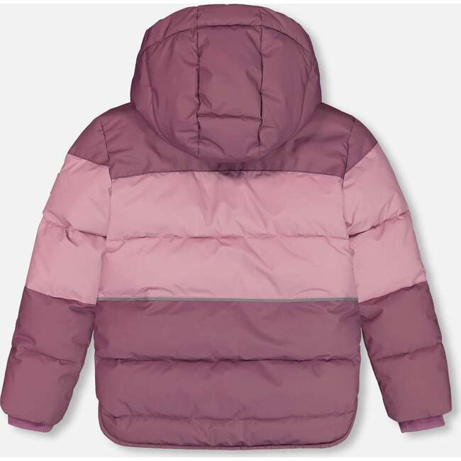 Color-Block Hooded Puffy Jacket, Lilac & Purple - Jackets - 4