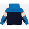 Color-Block Full Zip Hooded Fleece, Navy - Sweatshirts - 4