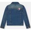 Embroidered Sequin Stars & Heart Patch Jacket, Blue Denim - Jackets - 4