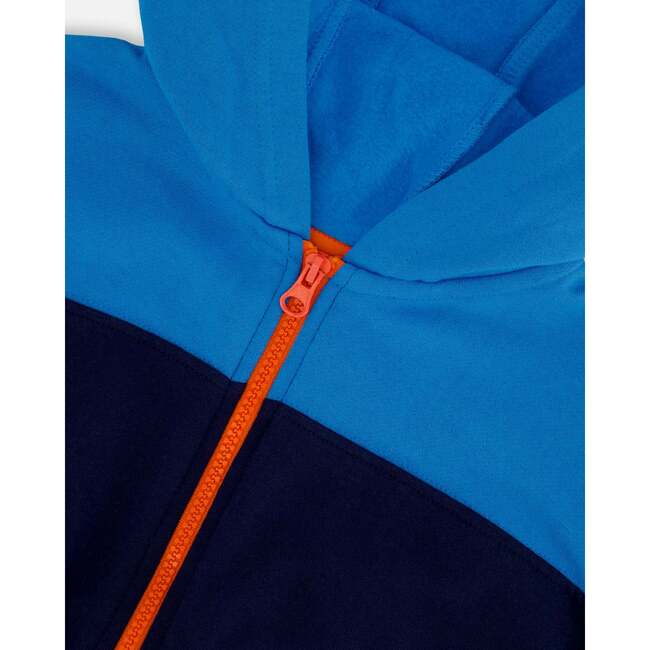 Color-Block Full Zip Hooded Fleece, Navy - Sweatshirts - 5