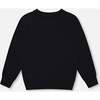 Deer Flocking Knit Ribbed Cuffed Sleeve Sweater, Dark Gray - Sweaters - 3