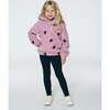 Crown Pattern Raglan Sleeve Half-Zip Plush Hoodie, Mauve - Sweatshirts - 3