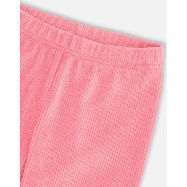 Corduroy Velvet Stretch Leggings, Candy Pink - Leggings - 4