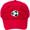 Soccer Baseball Hat, Red - Hats - 1 - thumbnail