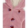 Crown Pattern Raglan Sleeve Half-Zip Plush Hoodie, Mauve - Sweatshirts - 5