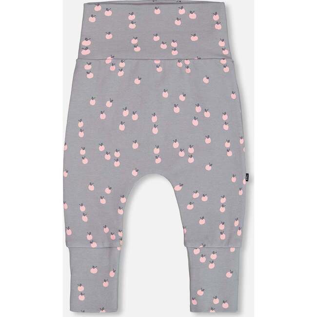 Apples Print Organic Cotton Evolutive Pant, Gray - Pants - 5