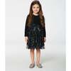 Bi-Material Dress With Glittering Tulle Skirt, Black - Dresses - 3