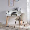 Creativo Wooden Writing Desk with Storage, White/Natural - Desks - 9