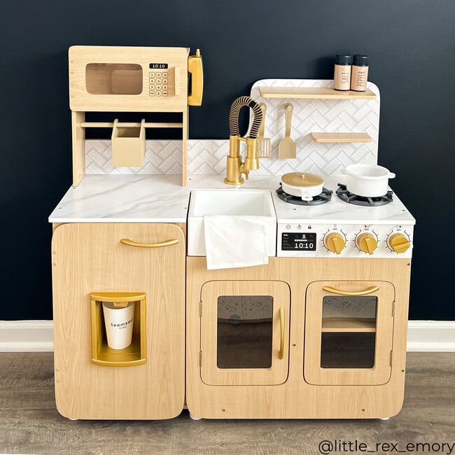 Little Chef Cyprus Medium Play Kitchen Light Oak White Teamson Kids Play Kitchens Maisonette