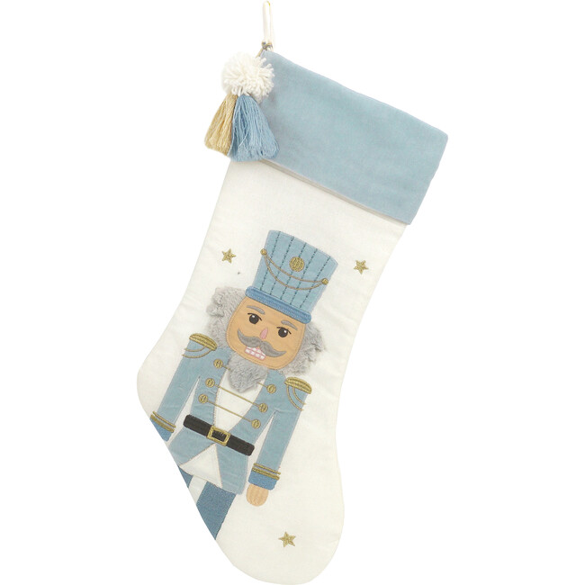 Tassled Nutcracker Stocking, Blue