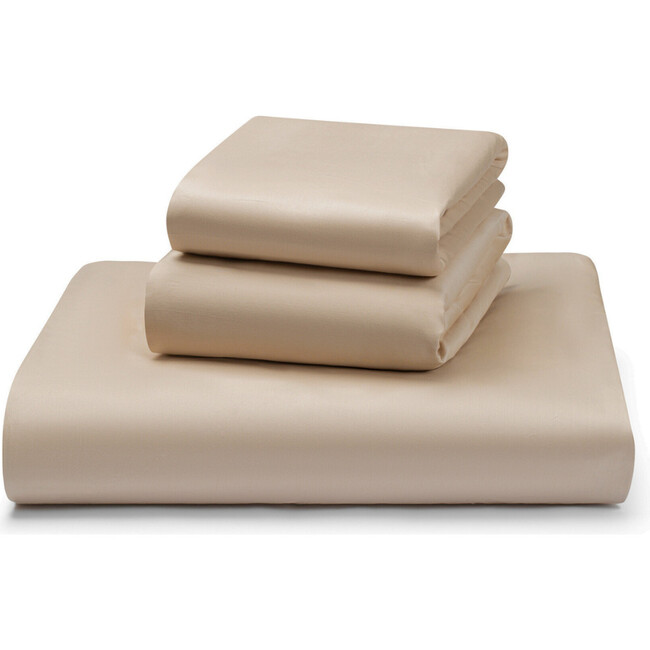Essentials Sateen Fitted Crib Sheet, Taupe