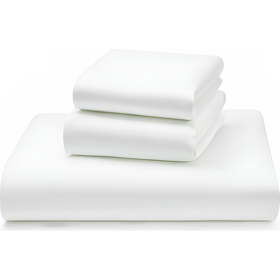Essentials Sateen Fitted Crib Sheet, White - Crib Sheets - 1
