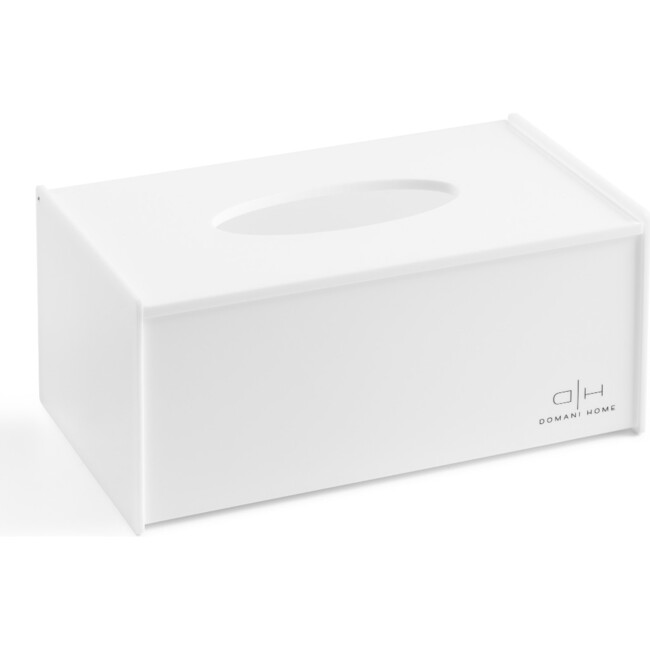 Acrylic Tissue Box Cover Holder, White
