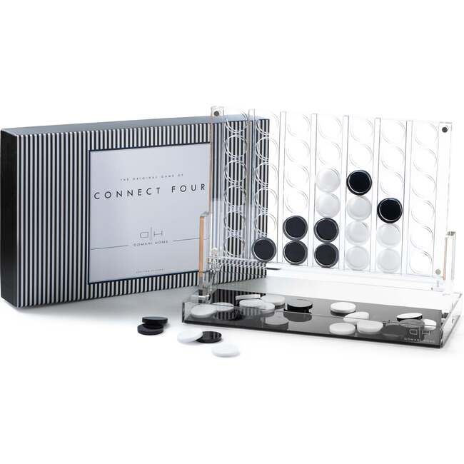 Connect Four-In-Row Game, White & Black