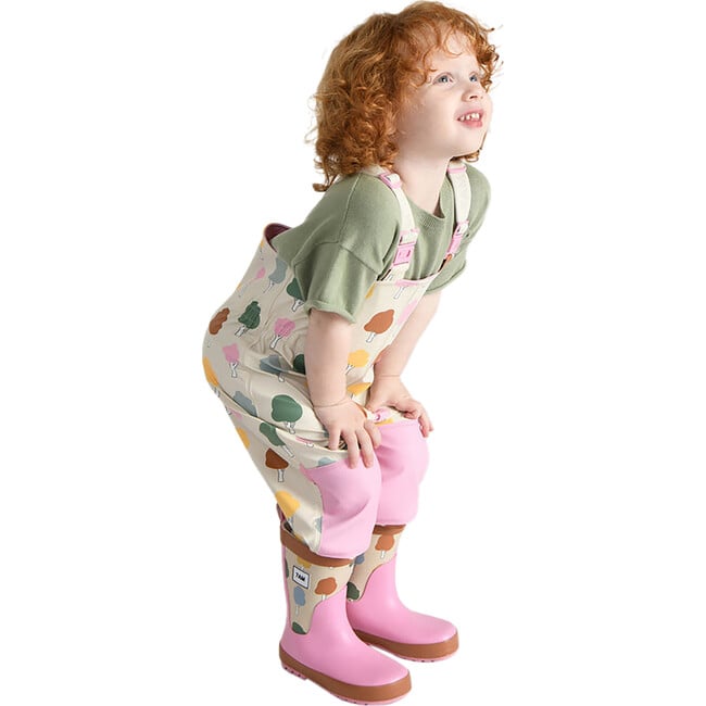 Tree Print Rain Boots, Beige - Rain Boots - 3