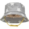 Stars Print Chin Strap Rain Bucket Hat, Yellow - Raincoats - 1 - thumbnail