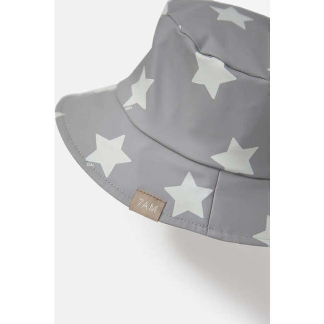 Stars Print Chin Strap Rain Bucket Hat, Yellow - Raincoats - 5