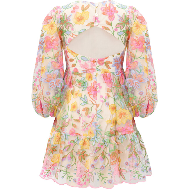 Lea Embroidered Balloon Sleeve Dress, Floral - Dresses - 2