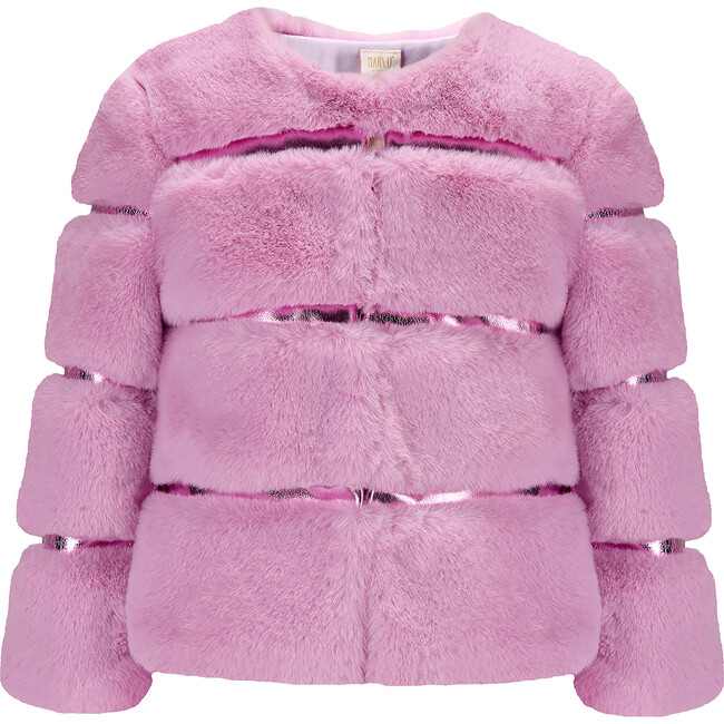 Abigail Vegan Leather Fur Jacket, Pink