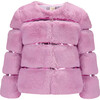 Abigail Vegan Leather Fur Jacket, Pink - Jackets - 1 - thumbnail