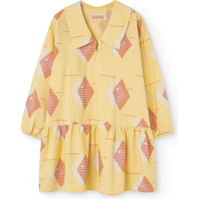 Albatross Relaxed Fit Collared Mini Dress, Soft Yellow