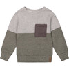 Super Soft Color-Block Quilted Pocket Top, Gray & Sage - T-Shirts - 1 - thumbnail