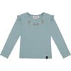 Super Soft Embroidered Brushed Rib Long Sleeve T-Shirt, Light Blue - T-Shirts - 1 - thumbnail