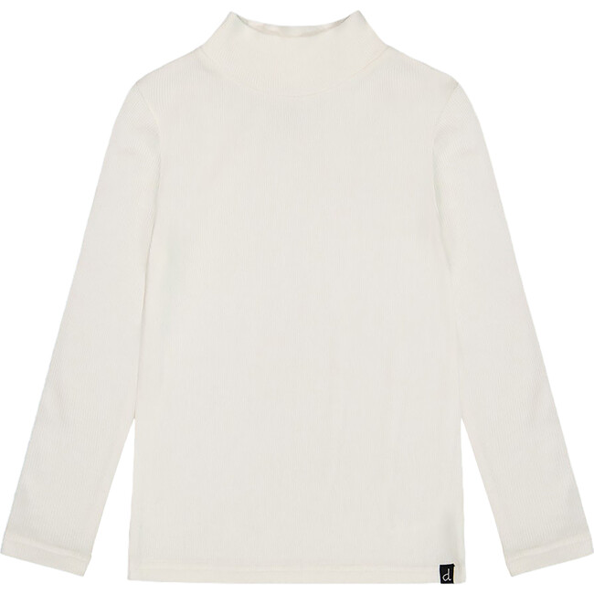 Super Soft Brushed Mock Neck Top, Off-White